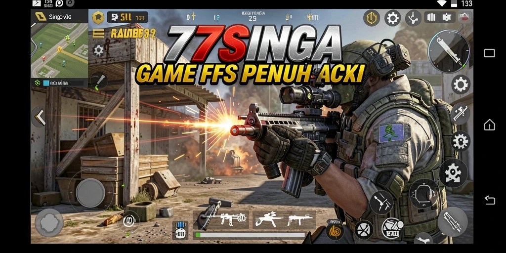 Tampilan gameplay menegangkan dari <strong>77SINGA</strong> dengan aksi tembak-menembak yang intens.