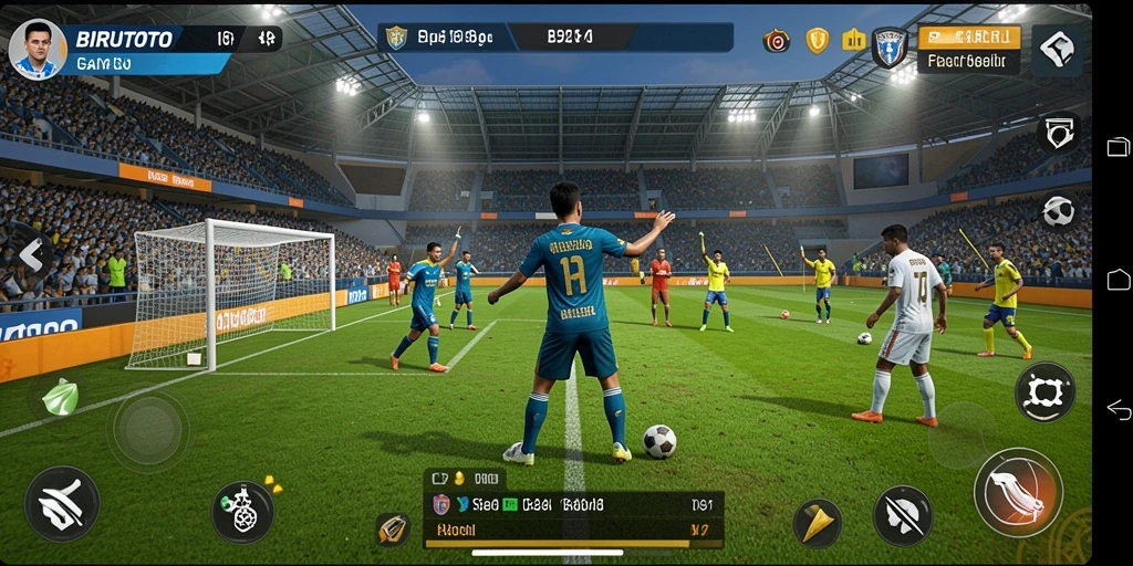 Tampilan gameplay sepak bola yang mendebarkan di BIRUTOTO.