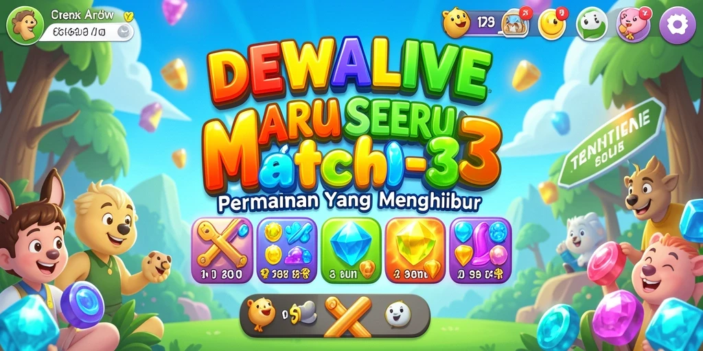 Screenshot gameplay DEWALIVE menunjukkan keseruan mencocokkan elemen.