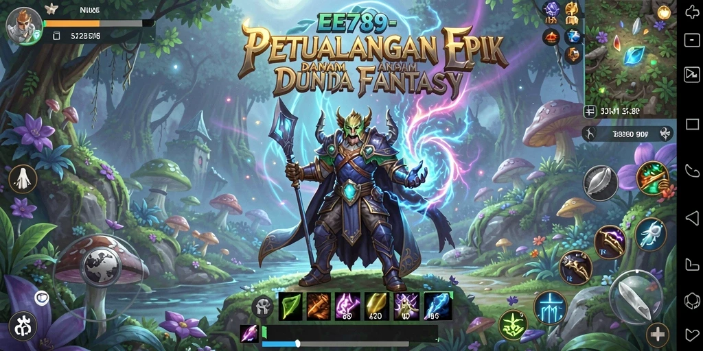 Screenshot gameplay epic EE789 dengan pertarungan seru dalam dunia RPG.