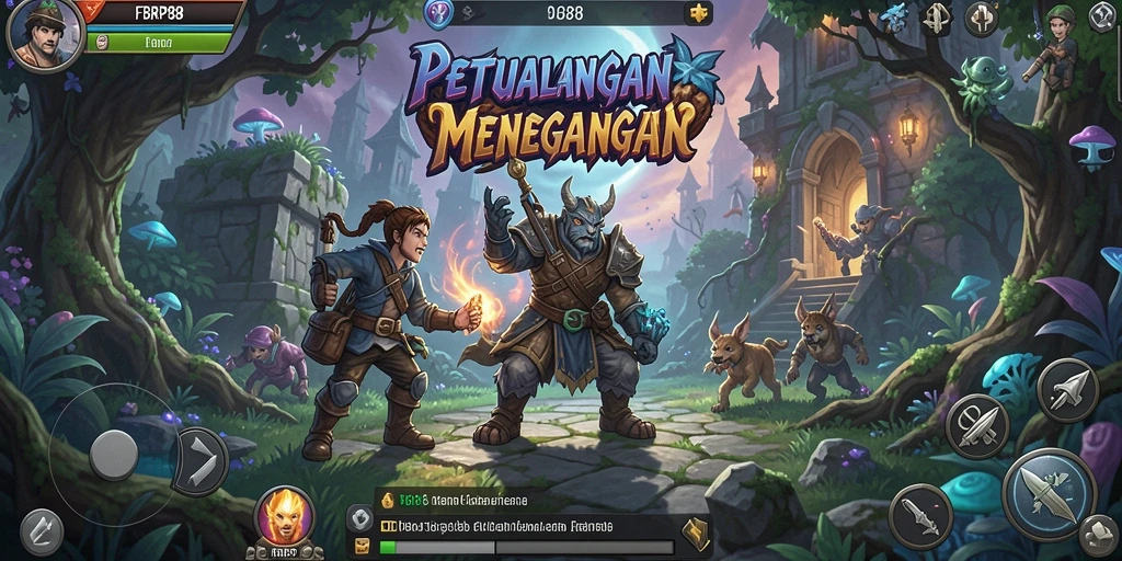 Screenshot menampilkan aksi gameplay petualangan yang mendebarkan di FBRP88.