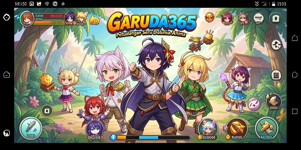 Tangkapan layar GARUDA365 menampilkan aksi seru dalam dunia Anime.