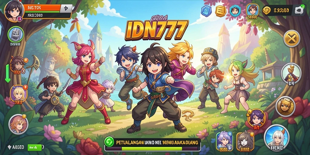 Screenshot gameplay IDN777 menampilkan karakter anime dalam aksi seru.