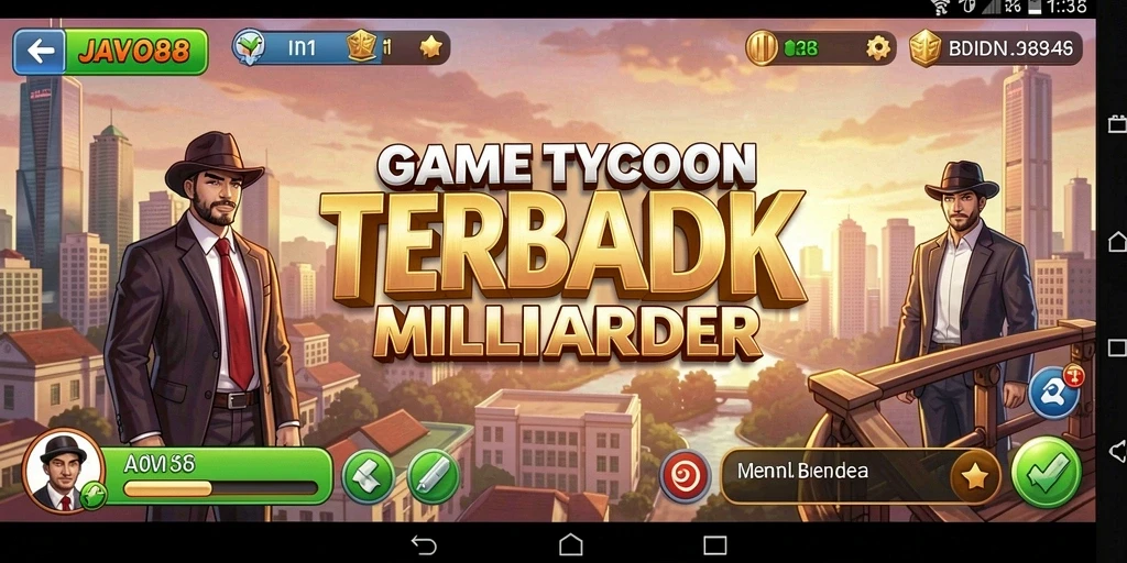Tangkapan layar gameplay <strong>JAVO88</strong> yang menunjukkan pengelolaan bisnis yang menantang.