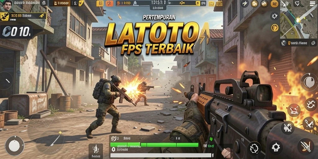 Tangkapan layar dari gameplay LATOTO dengan aksi pertempuran yang intens.