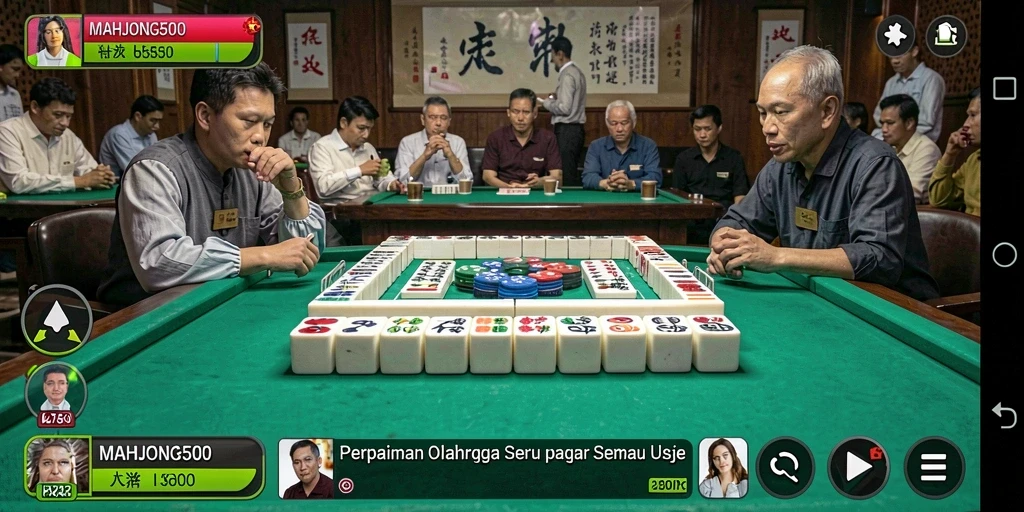 Tampilan menarik dari gameplay seru MAHJONG500.