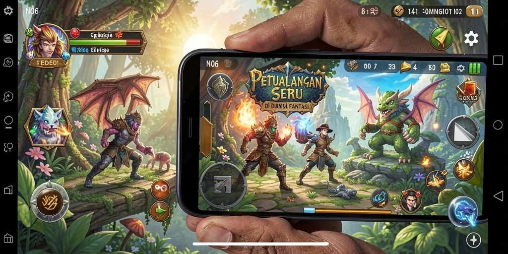 Tampilan gameplay N06 menampilkan petualangan yang seru dan mendebarkan.