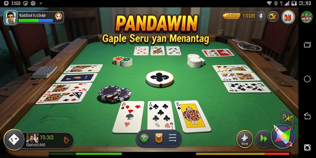 Tangkapan layar gameplay seru dalam game Gaple PANDAWIN.