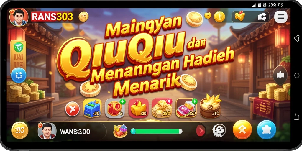 Tampilan gameplay QiuQiu yang seru dan menghibur.
