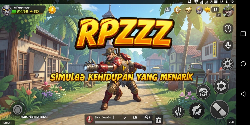 Screenshot gameplay RPZZZ menampilkan momen seru karakter berinteraksi di lingkungan virtual.