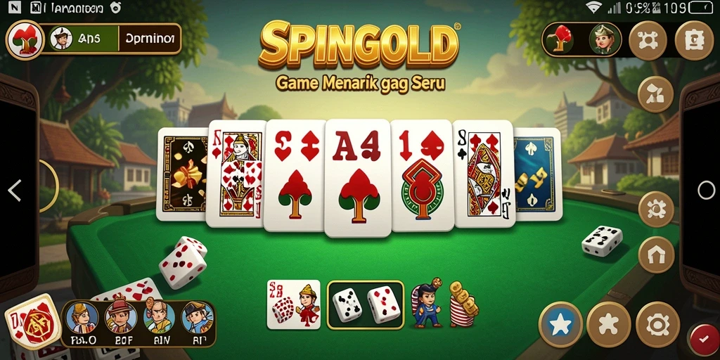Tangkapan layar gameplay SPINGOLD yang menampilkan aksi domino seru.